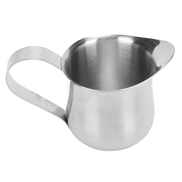 Melkeskumkanne i rustfritt stål, ergonomisk melkeskumkopp, kanne for dampende melk til kaffe, 2 oz