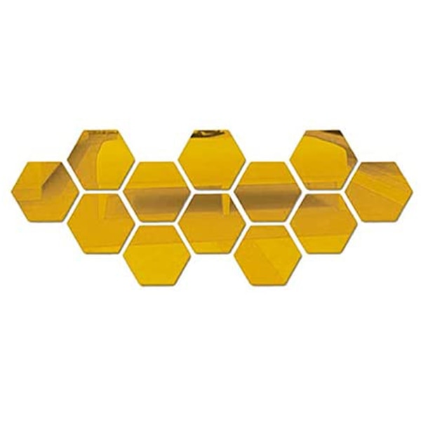 Hexagon Väggdekaler, 12 st Stora Avtagbara Akrylspegel Vägg