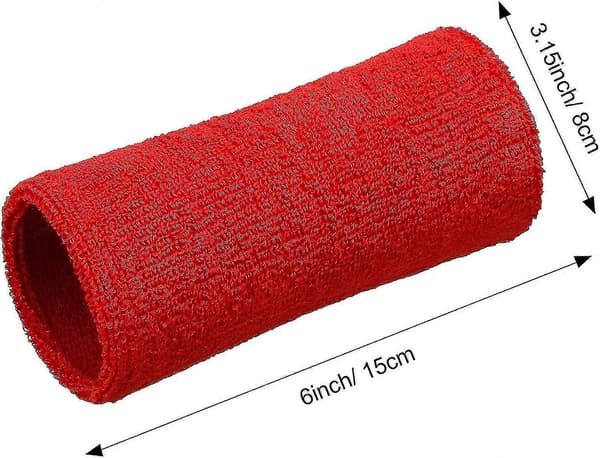 6-tums handledssvettband sportarmband elastiska atletiska handledsband för sport Red