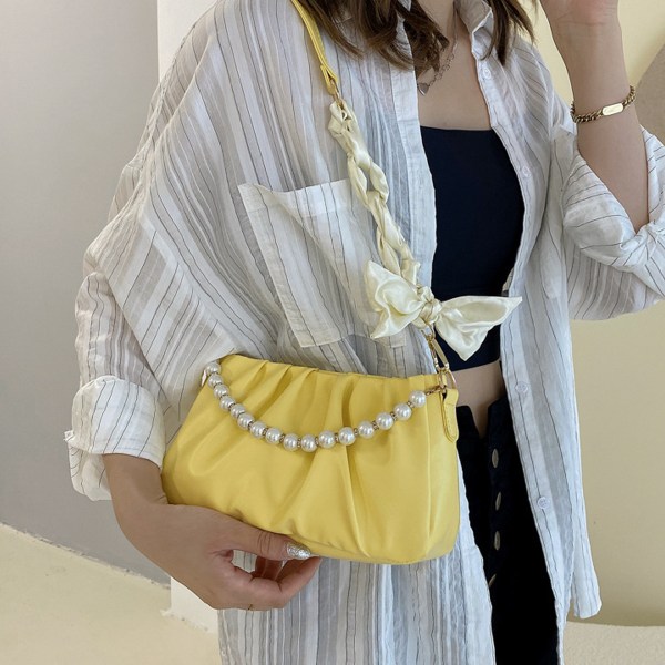 Ny trendig konstläder moln väska kedja clutch väska