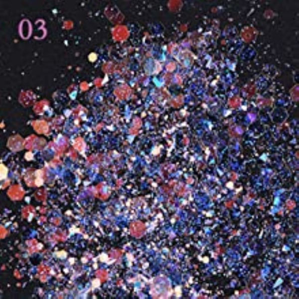 Micup Holografisk Nagelkonst Dekal Kit Iridescent Nagelpaljetter Sjöjungfru Färgglada Flakes Glitter Makeup för Nagel Ansikte Kropp Ögon - 8 Färger