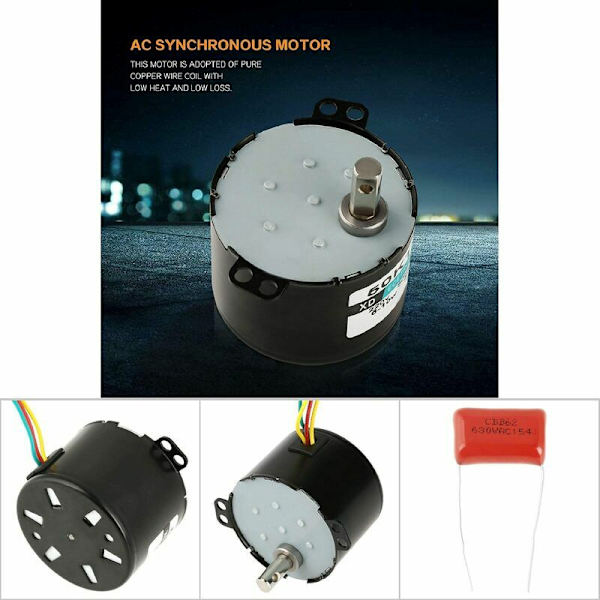 50KTYZ AC 220V 6-10W Permanentmagnet Synkronmotor CW/CCW Højmoment Lavhastighedsmotor (10rpm)