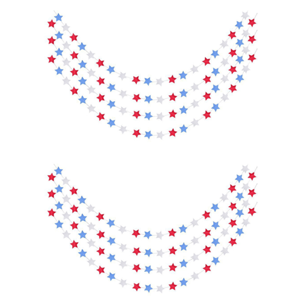 Patriotiske Stjerne-Streamere Banner Girland til 4. juli