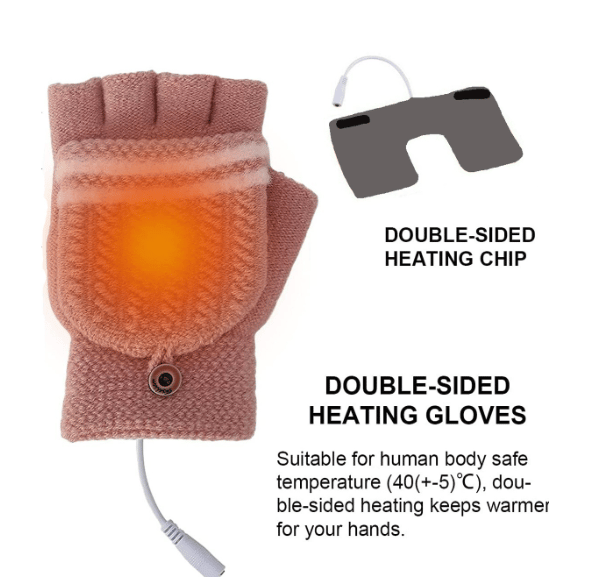 USB-opvarmede handsker, vendbare handsker, elektriske opvarmede handsker, ch