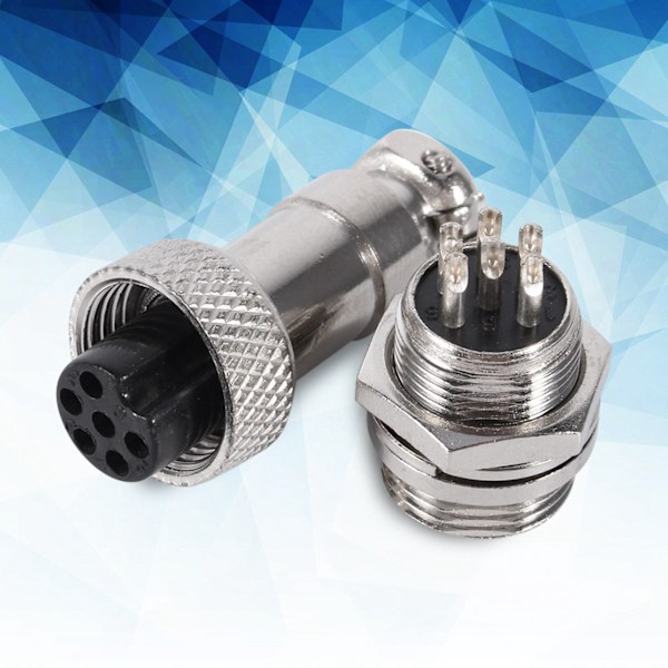 10 kpl GX12 6-napainen 12 mm lentokoneliitin uros- ja naarasmetalliliitäntä