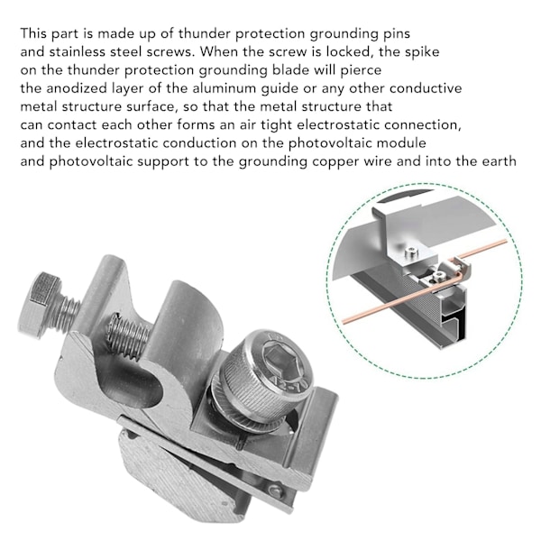 10 st solcellsmonteringssystem jordningsklämma fäste klämmor fotovoltaiska stöddelar