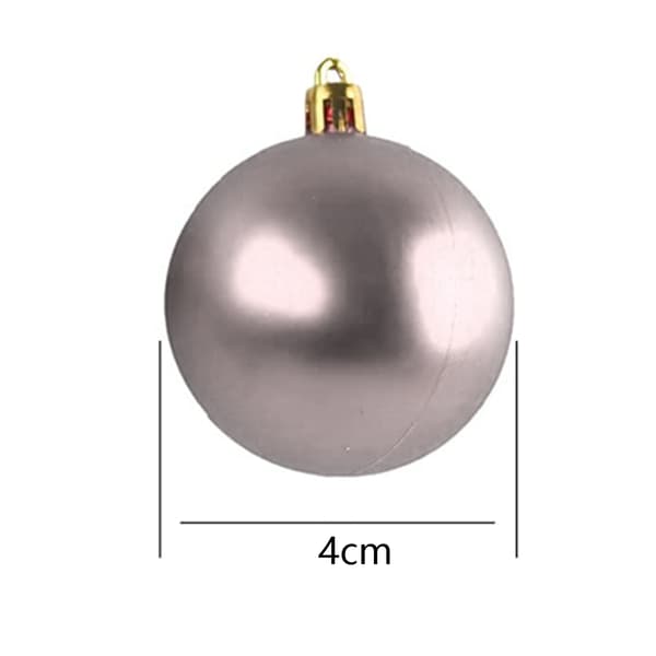 24 stk. 4 cm knusesikre julekulepynt til juletre bryllup bursdagsfest dekor Silver 4CM