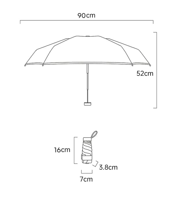 Lomme Flat Mini Paraply Jenter Bærbar Seks Folding Paraply Regn