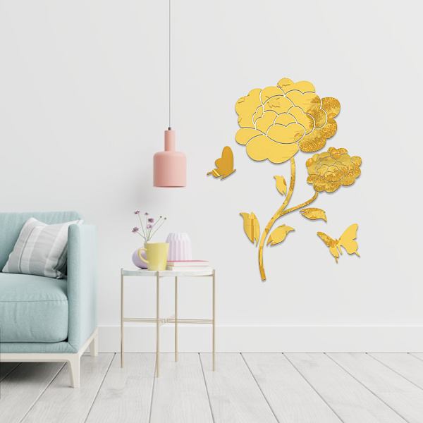 3D kolmiulotteiset kristalliseinätarra DIY peilikalvot flo
