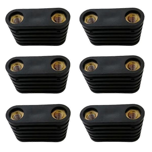 6 stk. Windsurfing Sort Plastik 2-huls Footstrap Indsats Windsurf Board Footstrap Udskiftning Surfboa