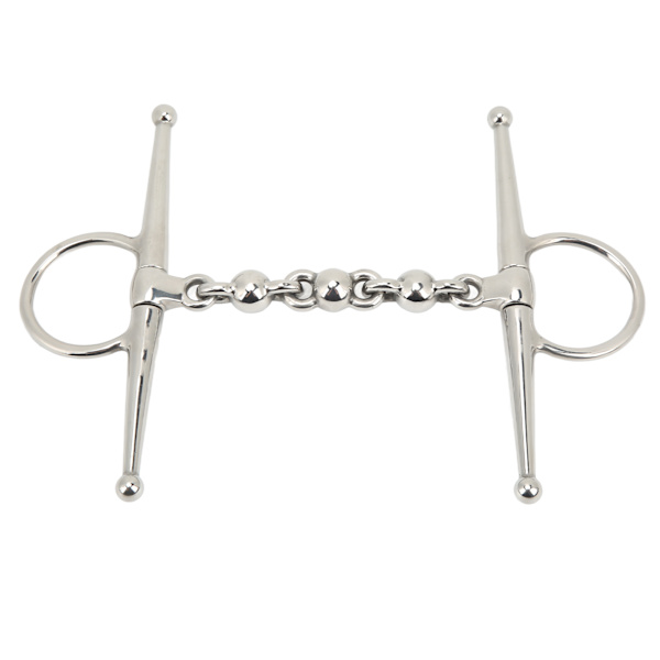 135mm Rustfrit Stål Hestebid Hestebid Ridning Fuld Kind Snaffle Bid med Kuglekæde