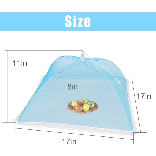 (6-pack) Pop-up-picknicknätmatskyddstältparaply för utomhusbruk