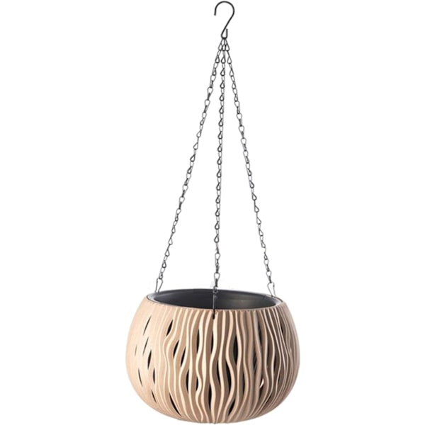 Dekorativa hängande blomkrukor, polypropylenkonstruktion, självbevattningsfunktion, platsbesparande design, modern blomkruka med dränering, kedjeupphängning (Perfekt