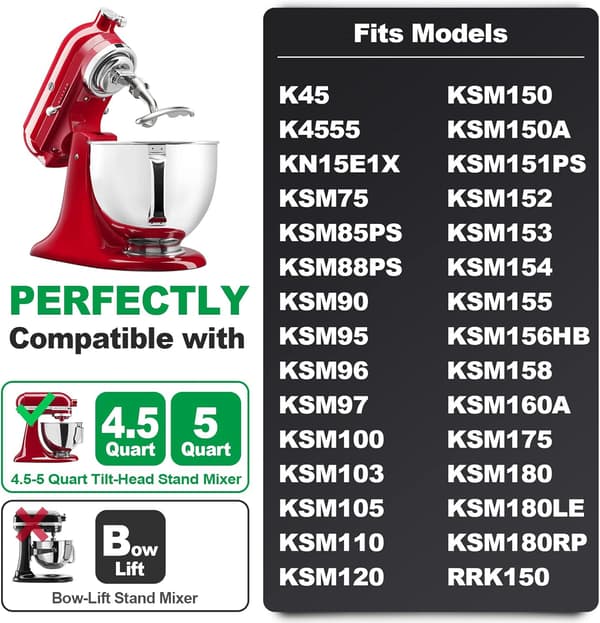 Dejkrog til Kitchenaid pastatilbehør, rustfrit stål