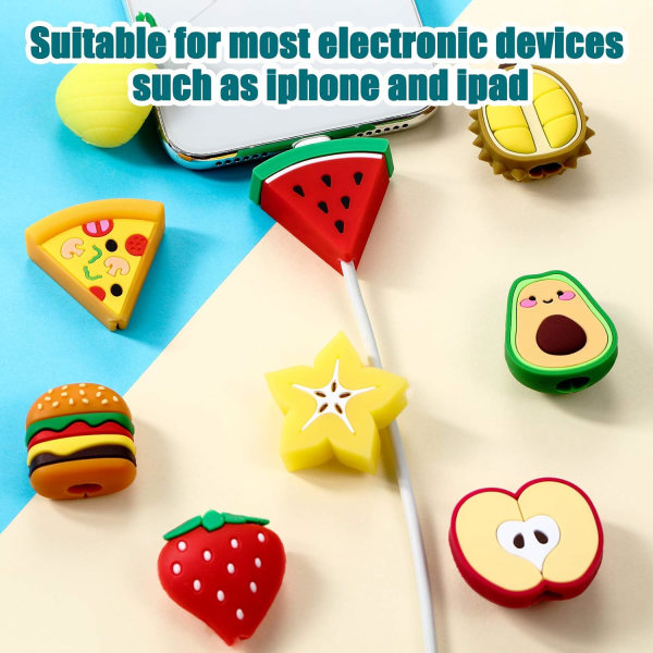 13 delar söta laddningskabelskydd för USB kabel Frukt Ch