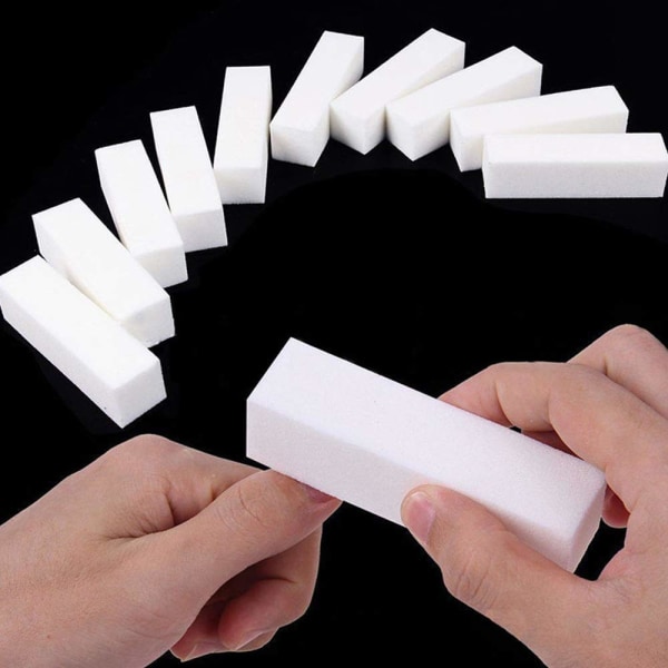 10 Stück Weiß Buffer Schleifblöcke, Polierblock Buffer der neuen Generation Nagelfeile Block Nagelkunst Maniküre Werkzeug