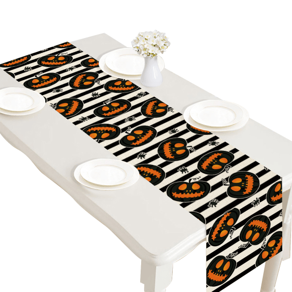 Happy Halloween Table Runner 72 inches, Spooky Pumpkin Table