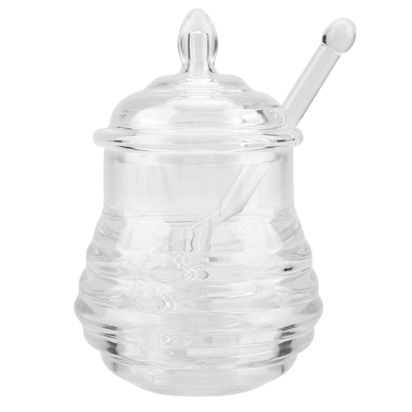 245ml Transparent Honningkrukke i Bikubeform med Dryppestift for Oppbevaring og Dispensering av Honning