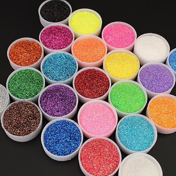 24 burkar med 17 gram vardera glitter set 24 sorters hantverksglitter