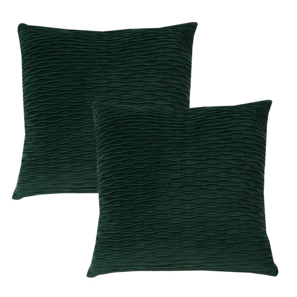 Kuddfodral 45x45cm 2-pack Original randig fyrkant Dark green