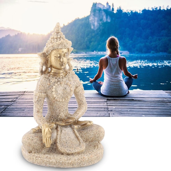 Gudomlig Närvaro, Mini Buddha-staty i Sandsten, Livfullt Hantverk, Förbättra Ditt Meditationsutrymme Med Positiv Energi Och Utsökt Konstnärlighet,
