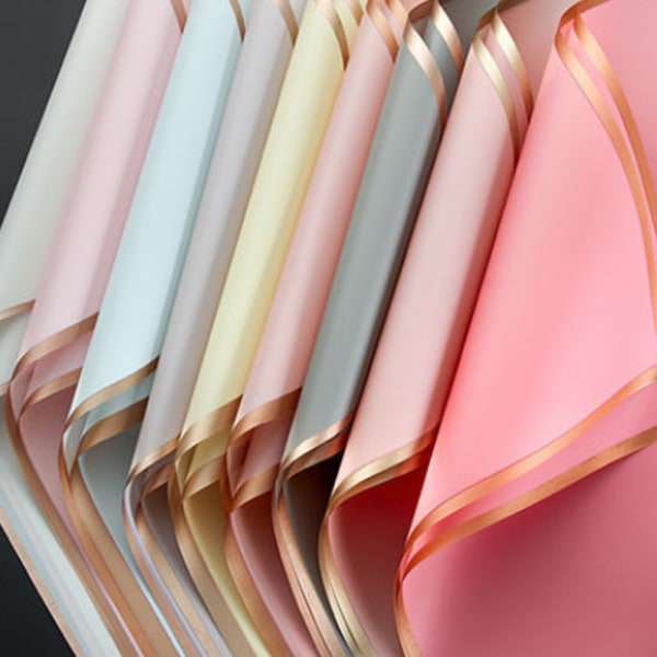 20 Kpl Kultareunainen Kukkakäärepaperi, DIY Lahjapakkaus, Wa