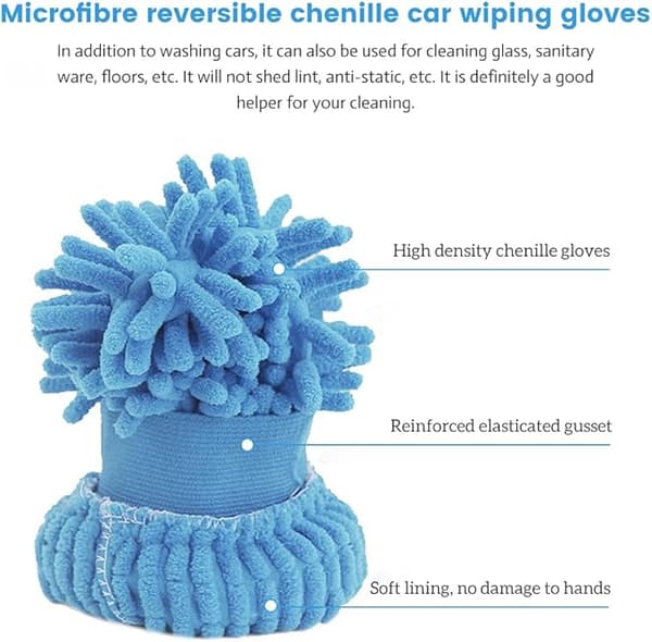 Mikrofiber Chenille Vaskehandsker 1 stk Bilvask Handske, Chenille Bilvask