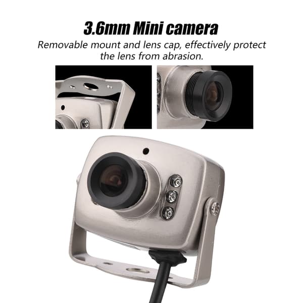Mini 6LED Kabelansluten CMOS CCTV Säkerhetskamera Mörkerseende Digital Videokamera NTSC