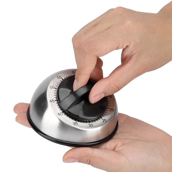 Elegant opptrekks timer i rustfritt stål, profesjonell nedtellingstimer med høy ringelyd, justerbar timer for presis tidsstyring