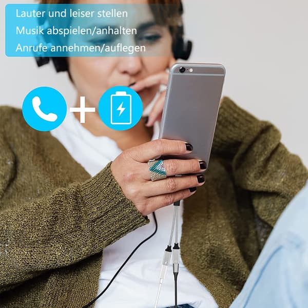 USB C -sovitin kuulokkeille ja lataukseen, USB C -jakaja 2 USB C, 2 in 1
