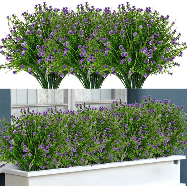12 Bundter Udendørs Kunstige Blomster, Ægte Berøringsfalsk Baby's Br