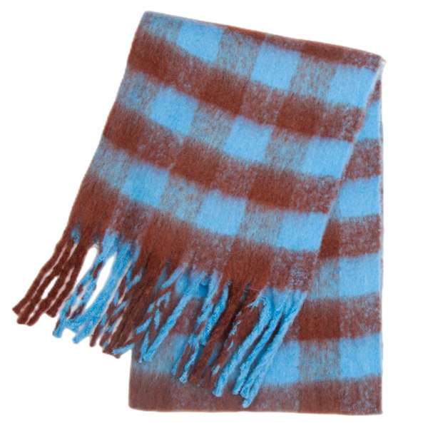 Stor Chunky Plaid Sjal Farvet Ternet Oversize Sjal