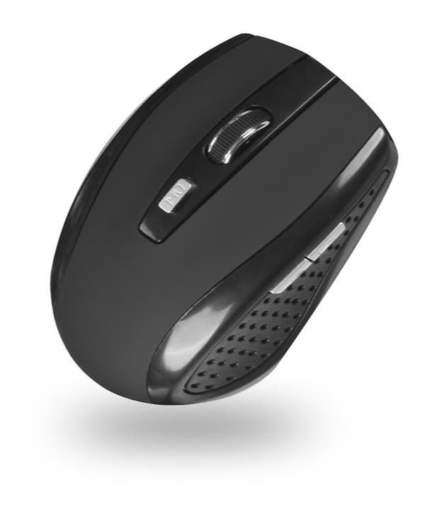 Sort, egnet til bærbar trådløs mus 6D, 2.4G, USB trådløs