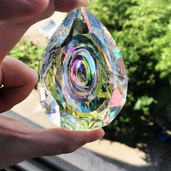 89mm/3,5 tum Hängande Kronljuskristaller Prismor för Fönster Solkat