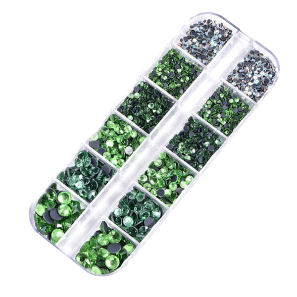 Flatback Rhinestones Crystal Flatback Gems Runda Crystal Rhinestones för hantverk light green