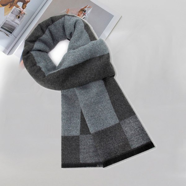 Mænds Vinter Varmt Lang Blødt Sjal Tartan Tassel Sjal til Mænd