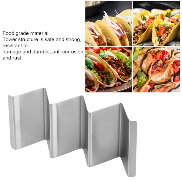 2 kpl Ruostumattomasta Teräksestä Valmistettua Taco-Lettutelinaa Säilytystelineenä Ravintoloille, Hoteille, Kotikäyttöön, Tyypin 2