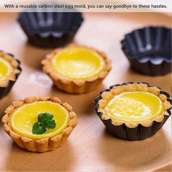 10 stk. non-stick eggetertformer, kake-, muffins-, cupcakeform, kjøkkenbakeverktøy