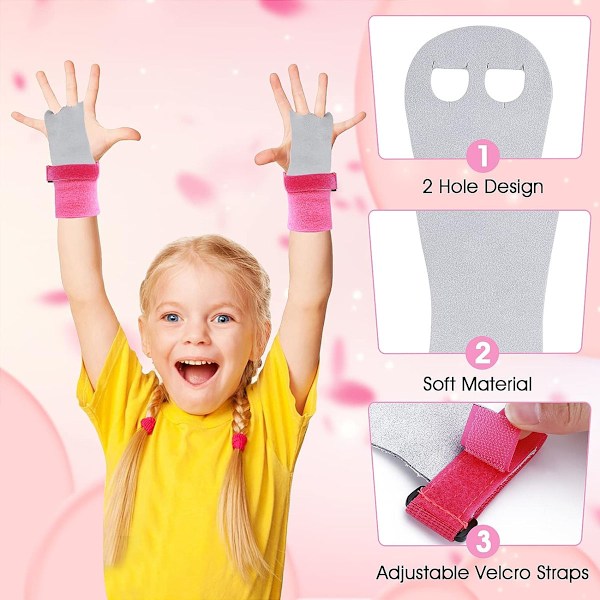 Gymnastikhandskar + 2 st handledsskydd - rosa