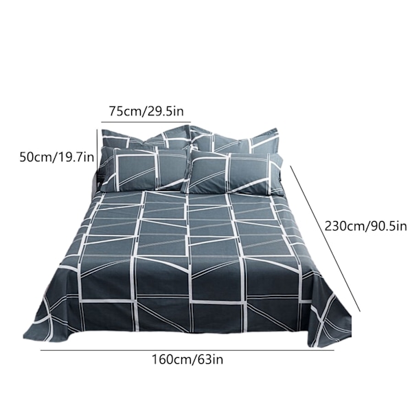 Rea queen size sängöverkast set, bäddset - Four Seasons bäddlakan sängöverkast set, inklusive 2 örngott, 3-delars bäddset, inte lätt