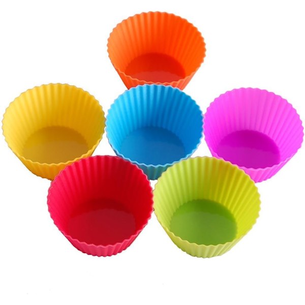 Återanvändbara Non-Stick Kakformar, Silikon Muffin Bakformar med Enkel Rengöring och Non-Stick Design, Flerfärgat Set om 24 för Mångsidig Bakning och