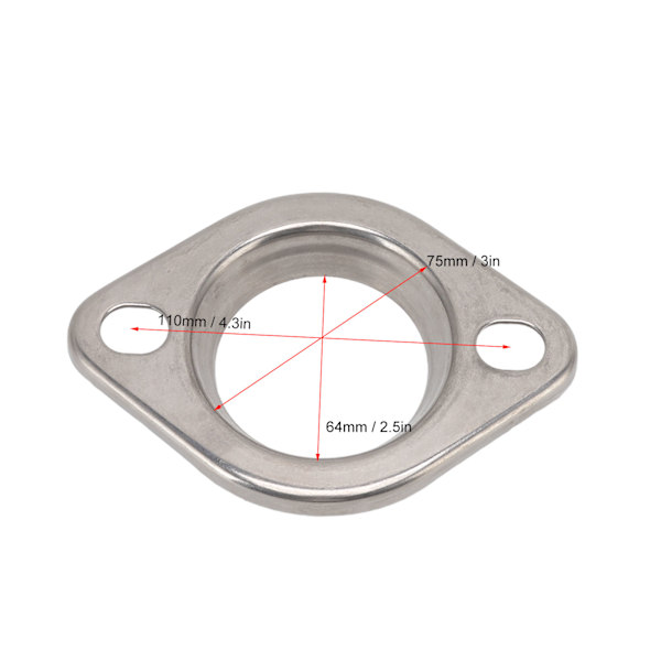 2-bultssvetsad 2,5 tums avgasgrenröranslutning Fläns i rostfritt stål Downpipe Samlare Fläns för Civic
