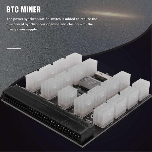 Breakout Board 17 Port 6pin LED Display Modul Serverkort Adapter Til 1200w 750w PSU GPU Miner Mini