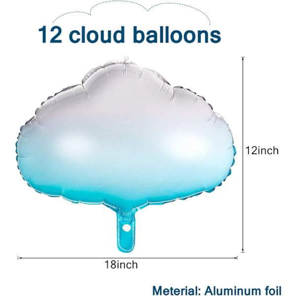 12 stk. Sky-Folieballoner Aluminium Mylar Balloner Sky-Ball