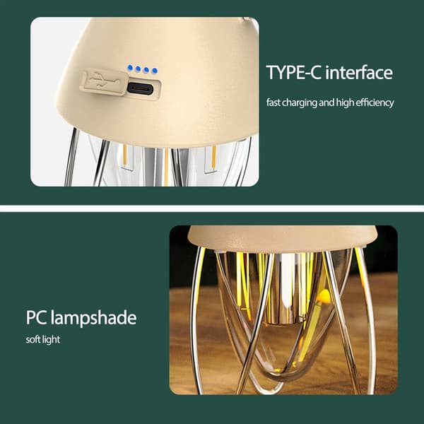 Oppladbar LED Campinglanterne med 3 USB-lysmoduser for Campi