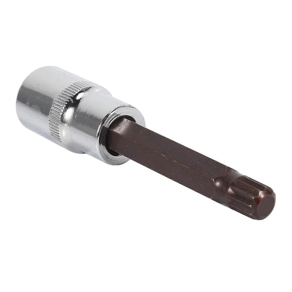 1/2-tumsfäste 10 mm Trippel Fyrkant Spline Bit Extra Lång Hylsa, S2 Stål