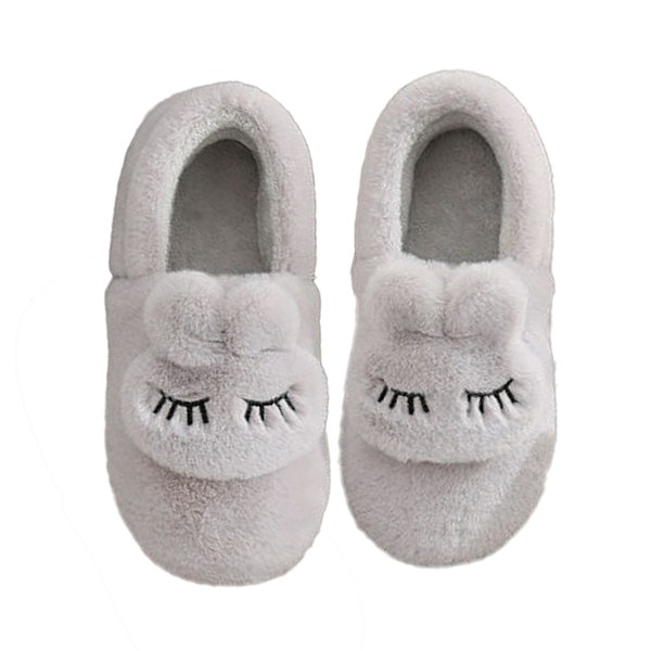 Kaninslippers för kvinnor, fluffiga, söta, djur, minnesskum, inomhus