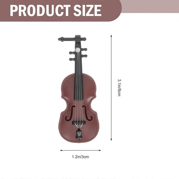 4 stk. miniature violinpynt, miniviolinmodeller til dukkehusfotorekvisitter