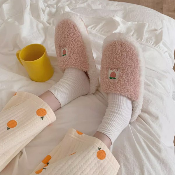 Tofflor för kvinnor Fuzzy Cute Animal Memory Foam Indoor House Sl
