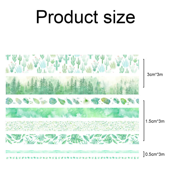 Green Plant Washi Tape Set, perfekt för Bullet Journal Supplies,